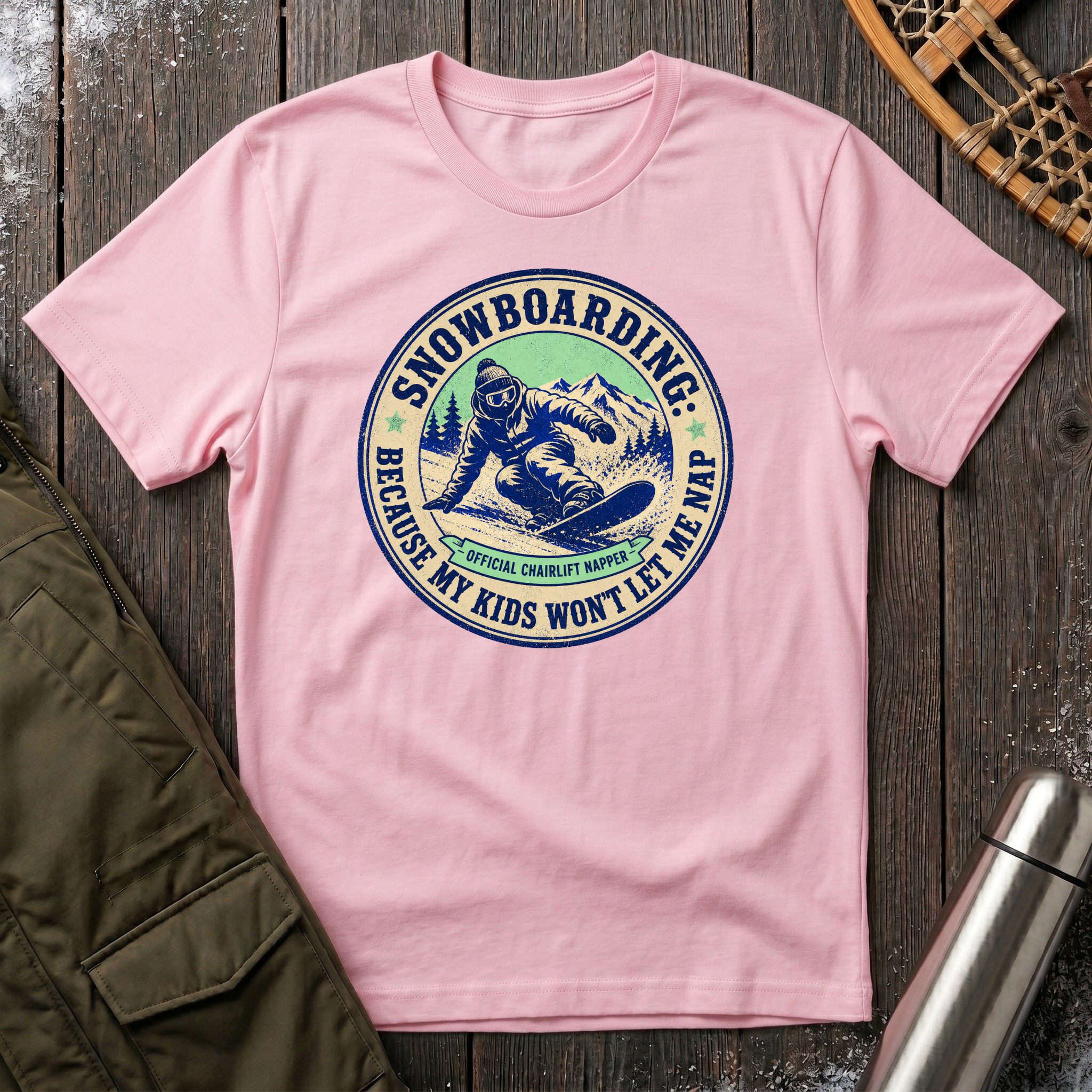 Snowboarding Because My Kids Wont Let Me Sleep T‑Shirt