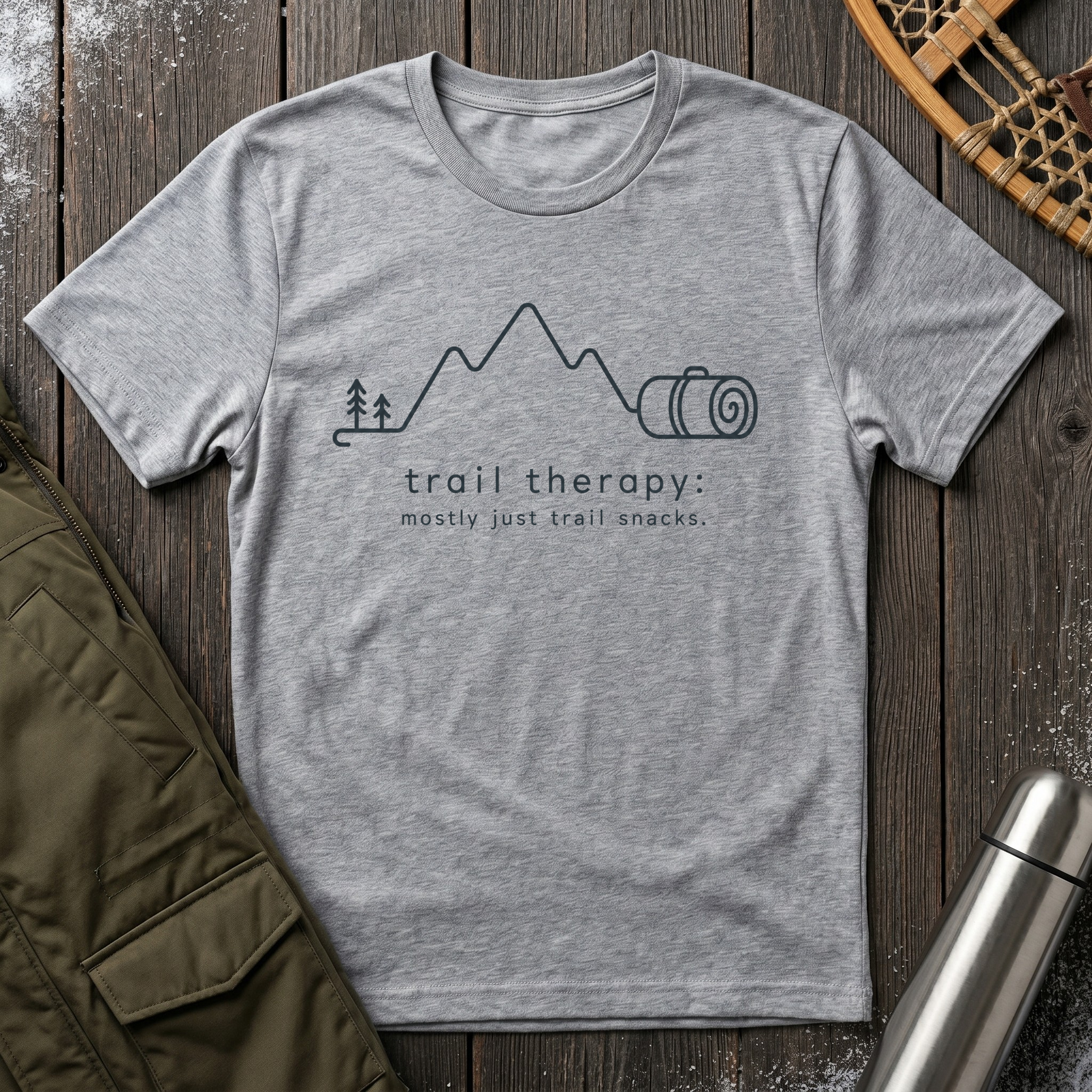 Trail Therapy But Mostly Just Trail Snacks T‑Shirt