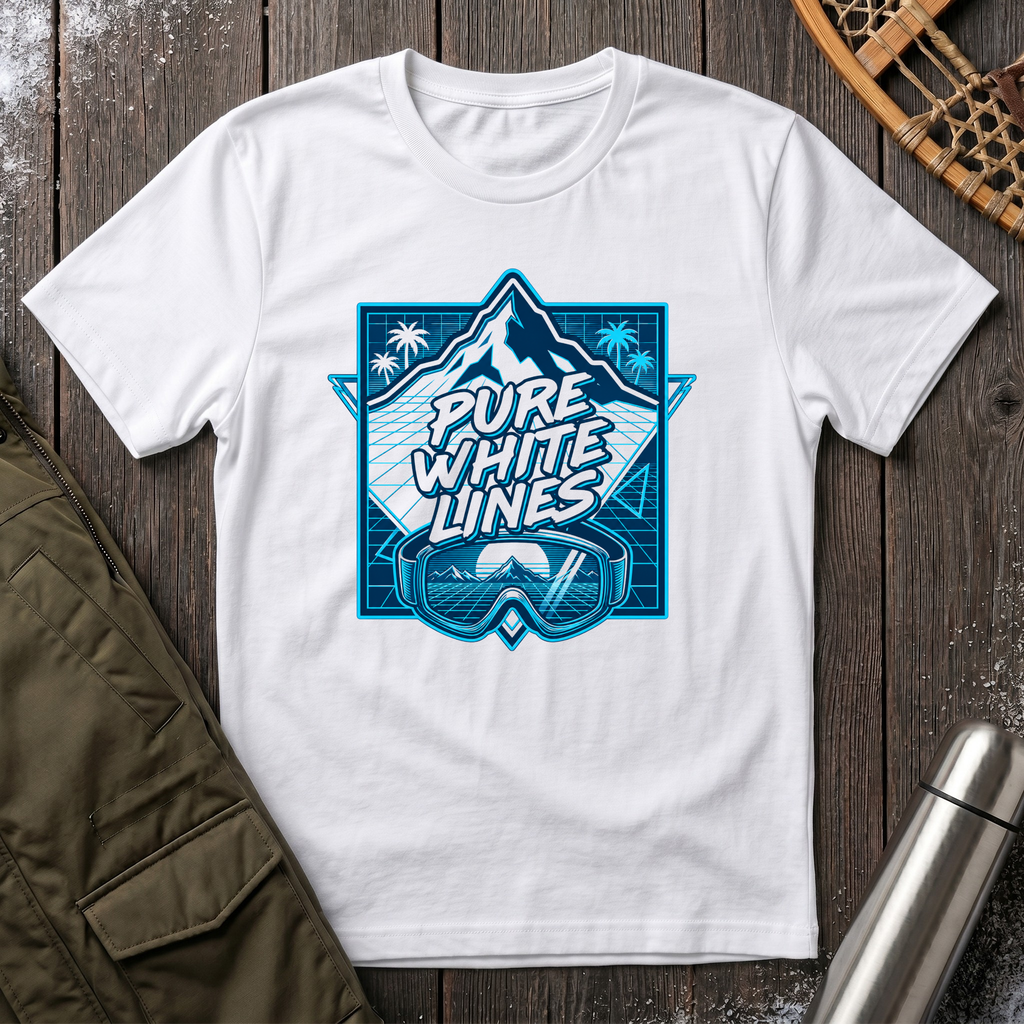 Pure White Lines T‑Shirt
